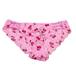 Victoria's Secret PINK Strappy Ladder Cheekster Panty Cherry Hearts Size Medium